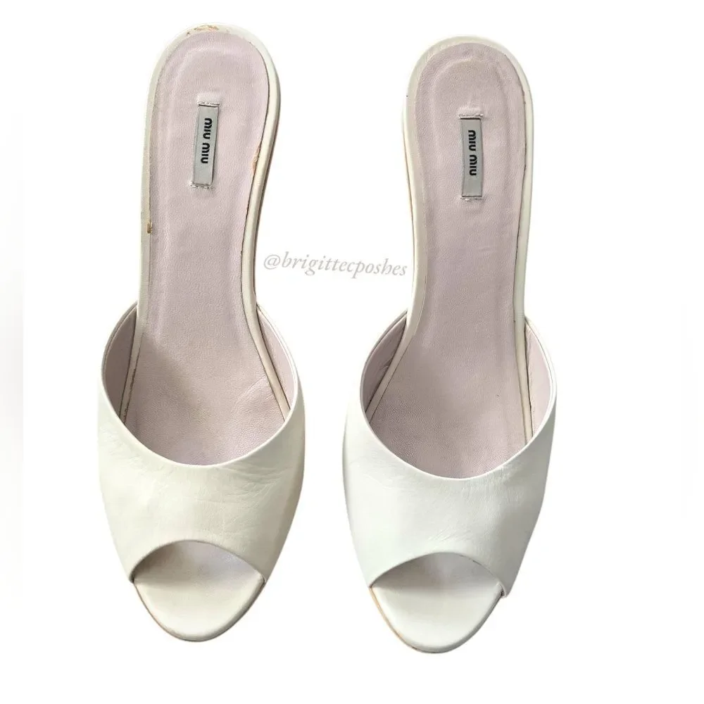 MIU MIU Patent Leather Peep Toe Heel
